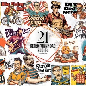 Retro divertido papá citas sublimación png papá chistes sublimación paquete día del padre PNG papá taza sublimación diseños papá chistes PNG papá broma