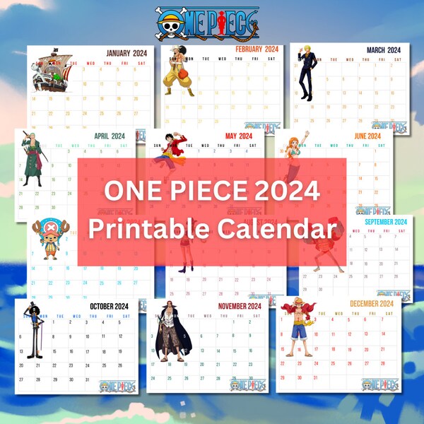 One Piece 2024 Calendar Etsy