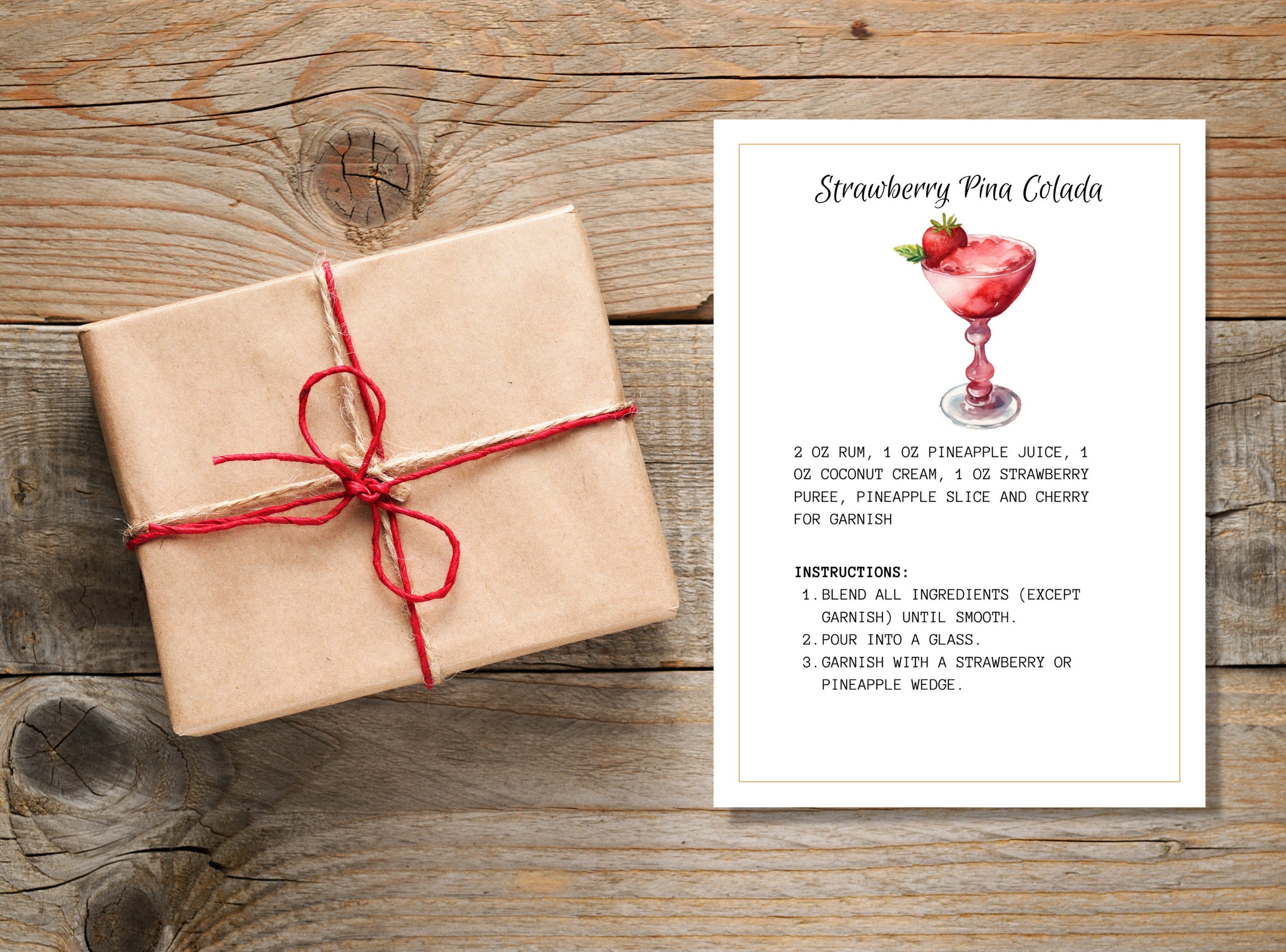 Drink Recipe Cards Template Cocktail - Il Fullxfull.4846977280 Oq2n 