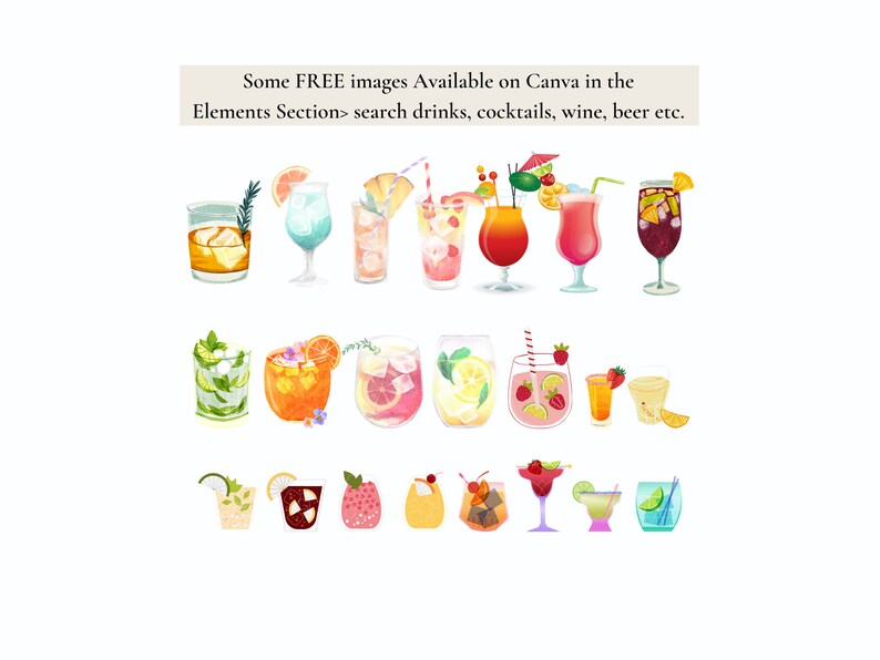 Bar Menu Template, Drink Menu Template, Customizable Drink Menu, Girls ...