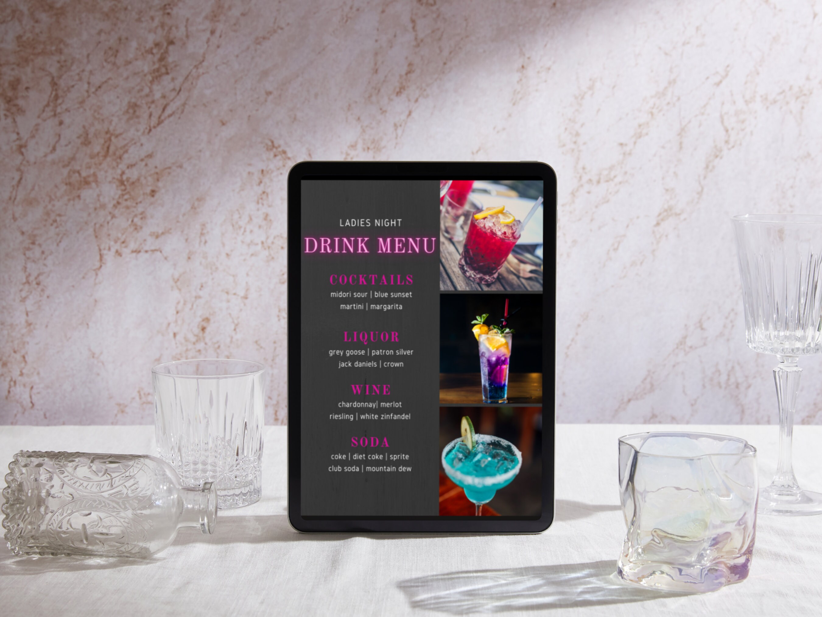 Bar Menu Template, Drink Menu Template, Customizable Drink Menu, Bar ...