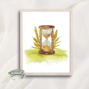 Stampa acquerello Clessidra / Download digitale Wall Art & biglietto di auguri / Opera d'arte senza tempo / Questo tempo è prezioso