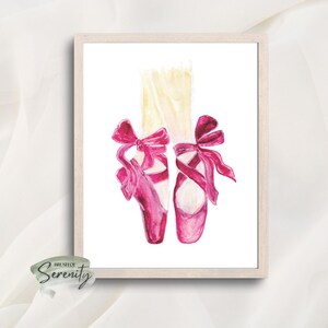 Ballet Shoes Watercolor Print | Digital Download Wall Art & Greeting Card | Elegant Ballet Artwork for Home Decor and Gifts | Remember Her