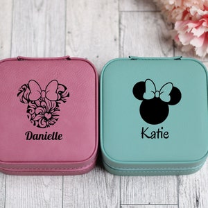 Custom Leather Jewelry Box, Travel Jewelry Case, Personalized Jewelry Case, Disney Lover Gift, Bestfriend Gift, Girlfriend Gift