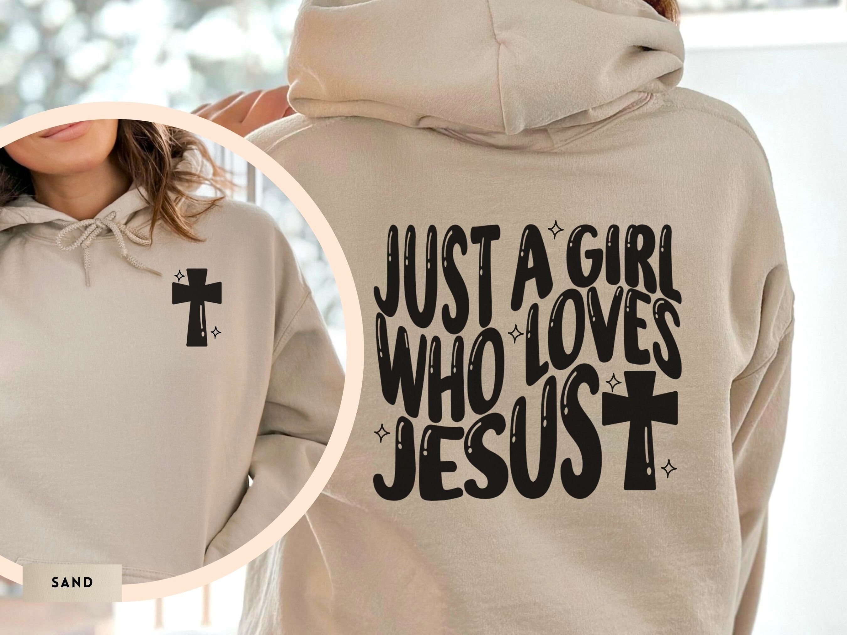 Christian Hoodie for Women, Jesus Christian Sweatshirt, Faith Cross Hoodie for Christian, Baptism Gifts for Girls, Faith Based Hoodie