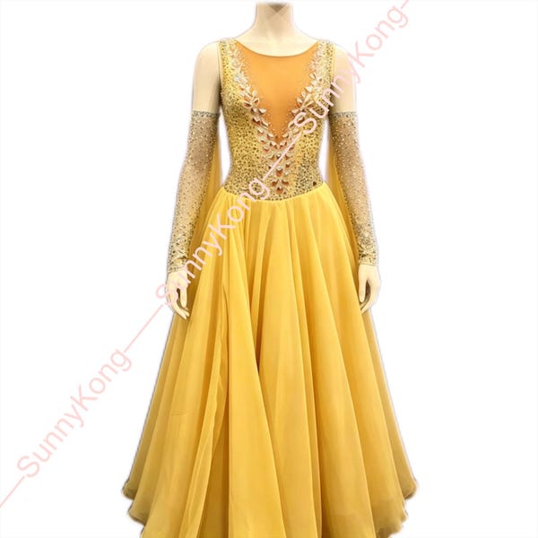 Vestido de baile de salón hecho a mano: vestido de vals personalizado, vestido de foxtrot estándar