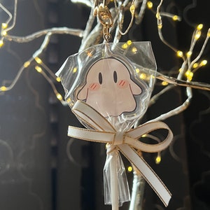 Cute Halloween Ghost 4&quot;  Epoxy Lollipop Keychain