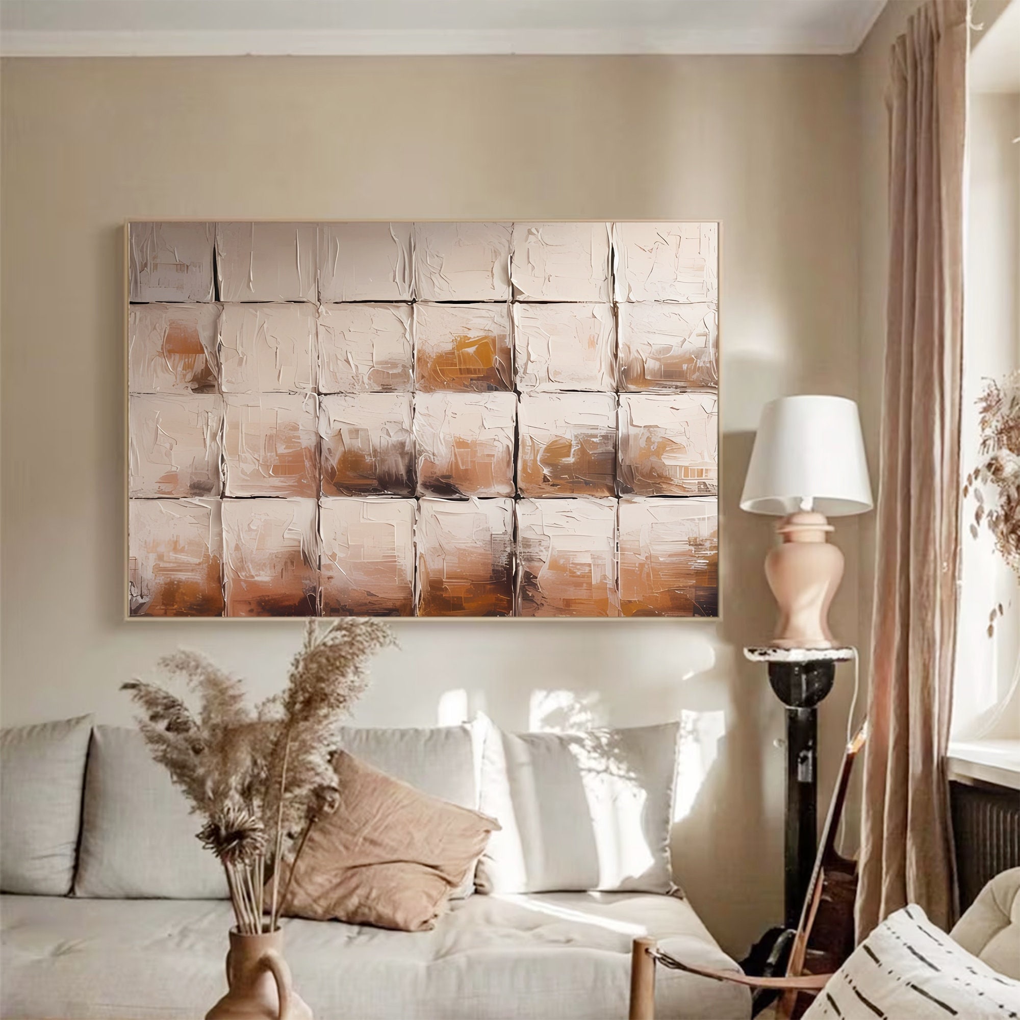 Beige Brown Abstract Painting on Canvas Beige Painting Brown - Etsy