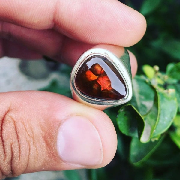 Fire Agate Ring Etsy