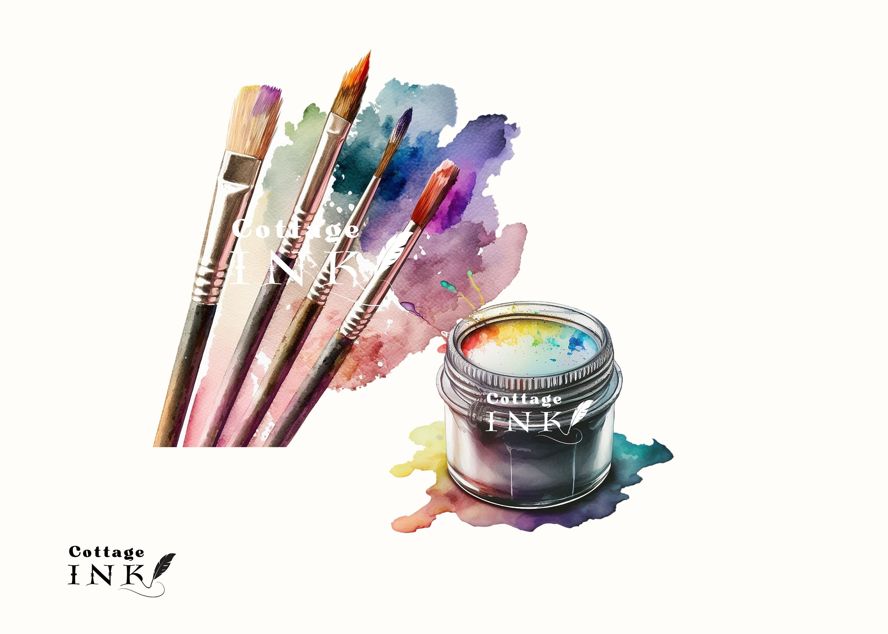 Watercolor Rainbow Painter Clipart, Artist Painting Tools ...