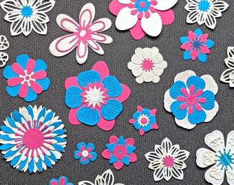 Flores de papel recortadas em camadas | Flores para confecção de cartões || :TXL*