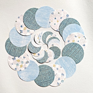 cercles bleus | 3 motifs, 2 tailles | Cercles découpés pour scrapbooking :STKI