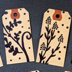 Vintage Tags | Packs of 10 | Botanical Theme | Blank Reverse Side  ||   :BOT*