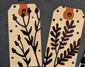 Vintage labels | Verpakkingen van 10 | Botanisch thema | Blanco achterkant ||   :BOT*