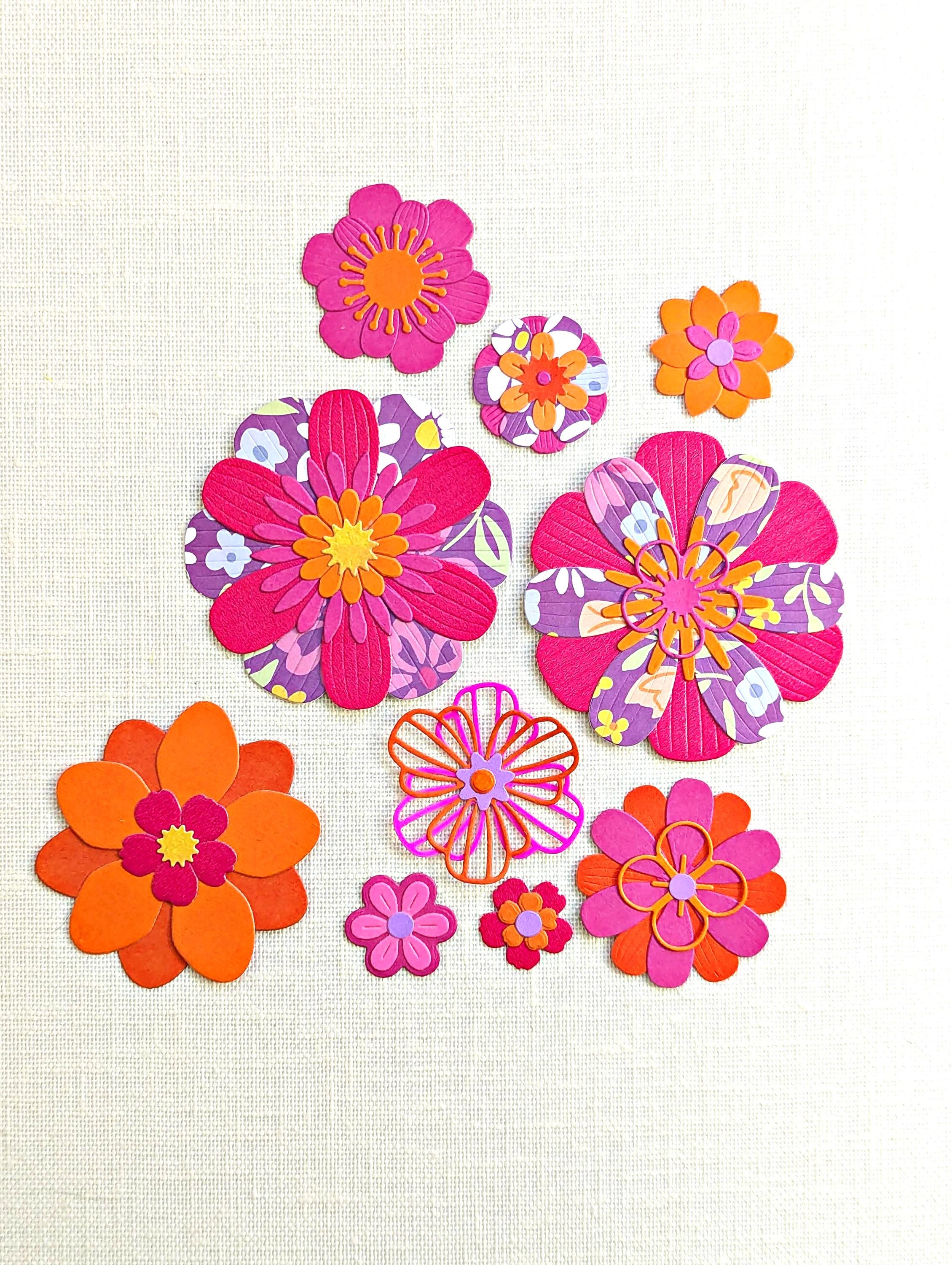 Layered Die Cut Flowers | Papercraft Embellishment || :OBC* - Etsy