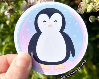 Pastel Penguin Sticker | Gloss Water Resistant Vinyl Stickers, Laptop/Journal Decal