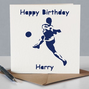 Carte d'anniversaire personnalisée pour footballeur ou fan de football - fan de football joueur de football - carte de voeux en papier découpé image 5