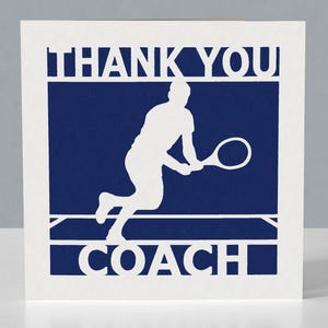 Thank you card for a tennis coach - Papercut greetings card