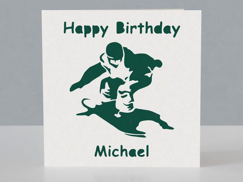 Carte d'anniversaire personnalisée de snowboarder - Carte de voeux de snowboard en papier découpé image 3