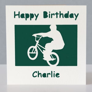 Carte d'anniversaire personnalisée pour fan de vélo BMX image 4