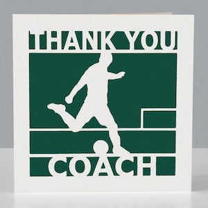Dankeskarte für einen Fussballtrainer / Fussballcoach - Papercut Design