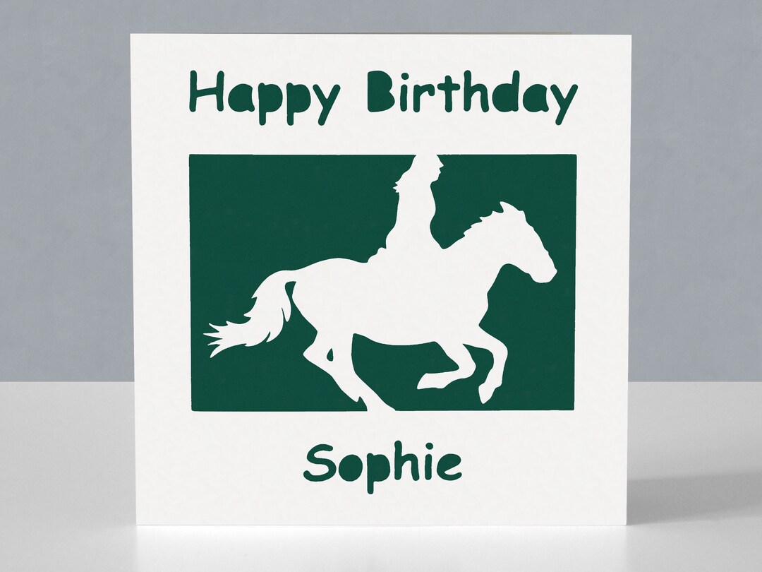 Personalised Horse Riding Birthday Card - Papercut Equestrian Sport ...