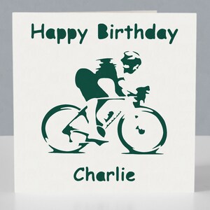 Carte d'anniversaire cycliste personnalisée pour cycliste ou fan de course cycliste image 4