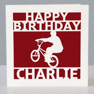 Carte d'anniversaire BMX personnalisée image 3