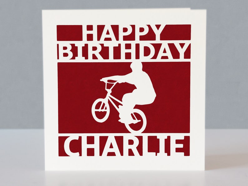Carte d'anniversaire BMX personnalisée image 3
