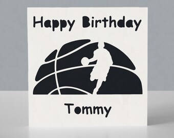 Personalised Basketball Birthday Card: Papercut Greetings Card