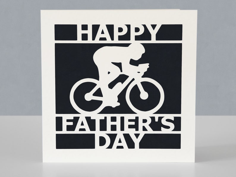 Carte de fête des pères pour un cycliste - papa fan de cyclisme - conception Papercut image 2