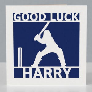 Carte porte-bonheur personnalisée cricket - motif découpé