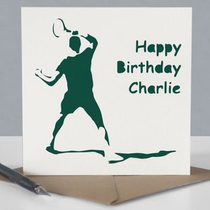 Carte d'anniversaire de tennis personnalisée pour joueur ou fan de tennis - Carte de voeux découpée en papier image 5