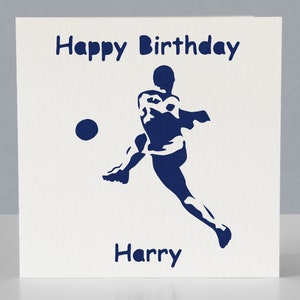 Carte d'anniversaire personnalisée pour footballeur ou fan de football - fan de football joueur de football - carte de voeux en papier découpé image 4