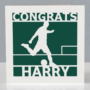 Ballon de football personnalisé - Carte de félicitations (félicitations) pour le football - Conception Papercut