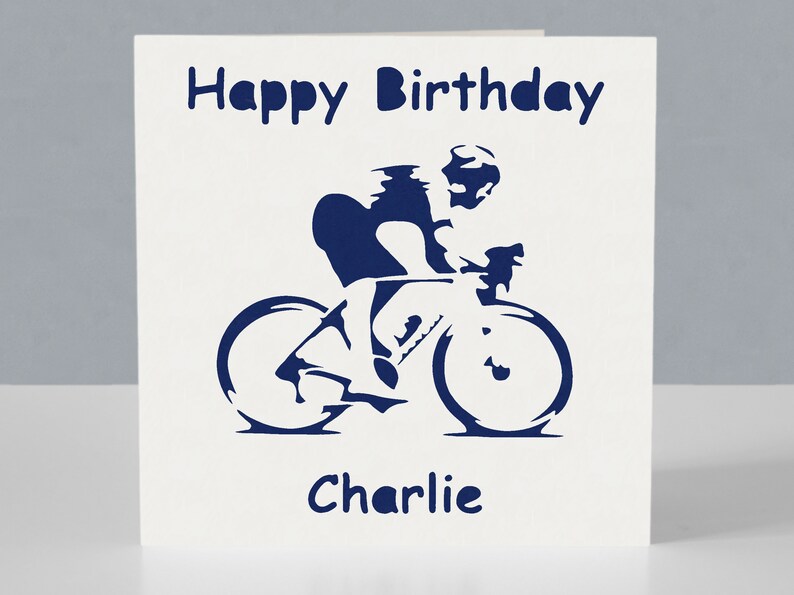 Carte d'anniversaire cycliste personnalisée pour cycliste ou fan de course cycliste image 2