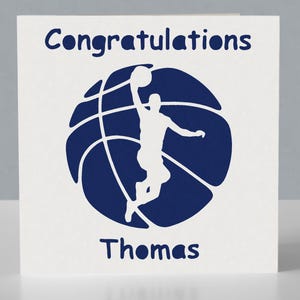 Carte personnalisée de félicitations de basket-ball - Conception Papercut
