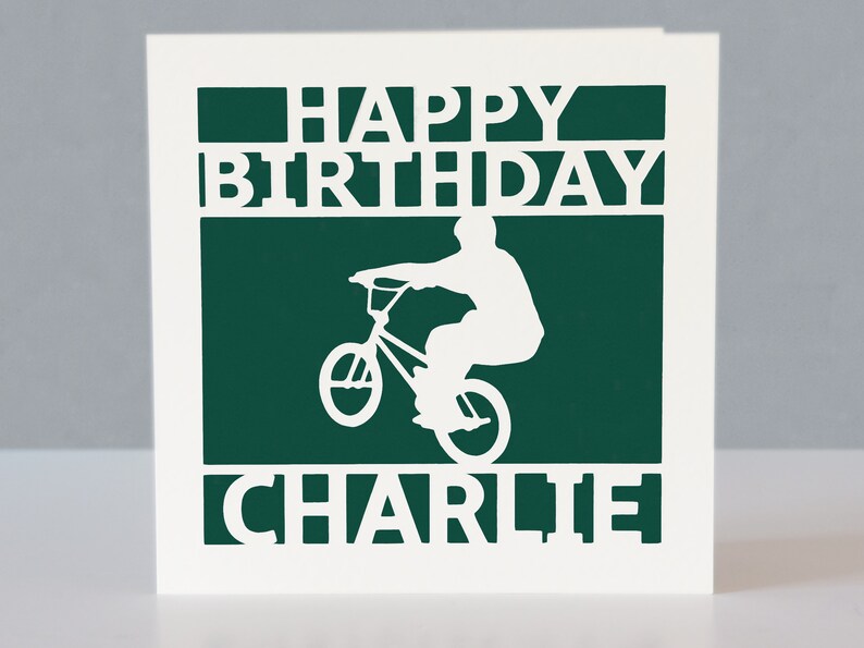 Carte d'anniversaire BMX personnalisée image 4