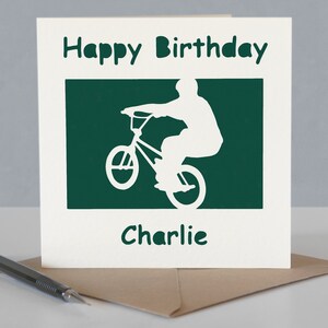 Carte d'anniversaire personnalisée pour fan de vélo BMX image 5