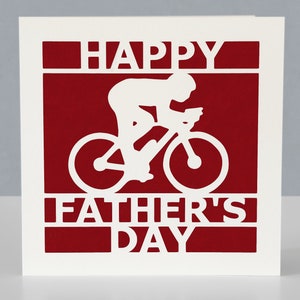 Carte de fête des pères pour un cycliste - papa fan de cyclisme - conception Papercut image 3
