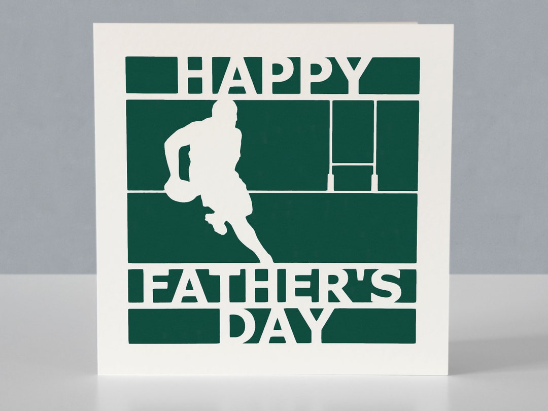Father's Day Card for a Rugby Fan Rugby Player Dad Handmade Papercut ...