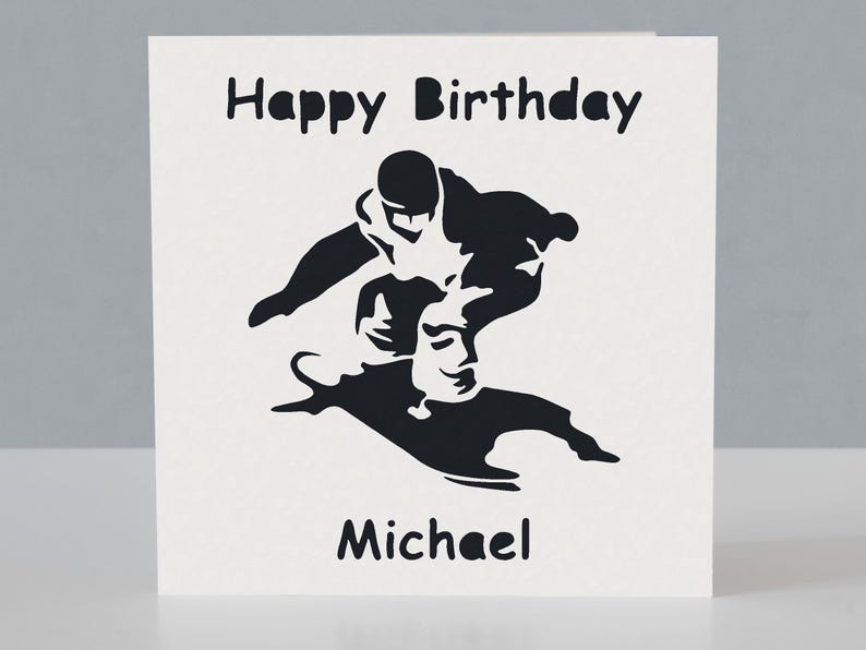 Carte d'anniversaire personnalisée de snowboarder - Carte de voeux de snowboard en papier découpé image 1