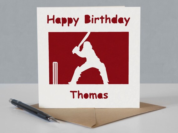 Cricket Geburtstagskarte Für Männer – Für Cricket-Fans Und Sportliebhaber, Geschenk Für Neffe Oder Freund