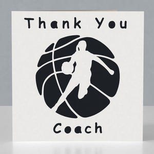 Danksagung Karte für einen Frauen Basketball Trainer - Papercut Design