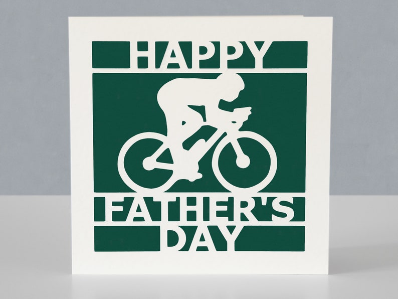 Carte de fête des pères pour un cycliste - papa fan de cyclisme - conception Papercut image 4