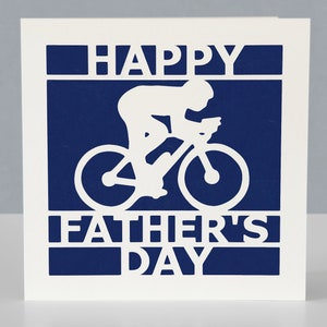 Carte de fête des pères pour un cycliste - papa fan de cyclisme - conception Papercut image 1