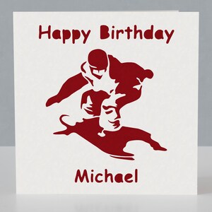 Carte d'anniversaire personnalisée de snowboarder - Carte de voeux de snowboard en papier découpé image 4