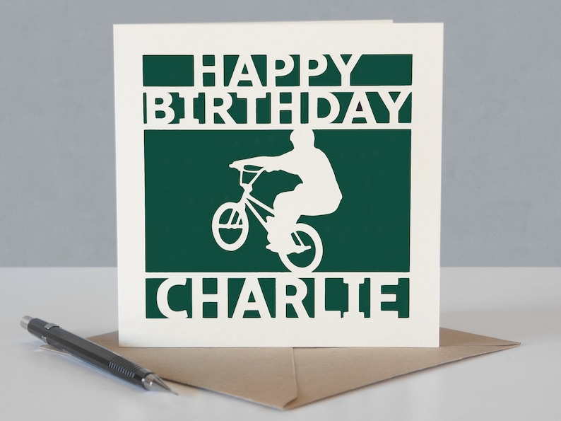Carte d'anniversaire BMX personnalisée image 5
