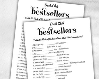 Book Club Bestsellers, Book club hosting, Bookworm meeting, bookstagram theme party, coversation starters, trivia challenge, themed party