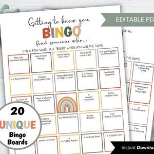Encontre o convidado Bingo humano I Jogo de reunião de família I Jogo de formação de equipe Eu te conheço Jogos de festa quebra-gelo, Funcionário Bingo Festa de escritório